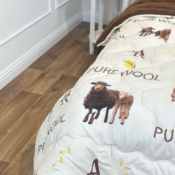 Ковдра полуторна відкрита двостороння з вовни Arda Pure Wool 21445 150х210 см шоколадне | Зображення 4
