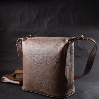 Сумка Vintage Жіноча з однією довгою ручкою з натуральної шкіри Бежева (22306) | Зображення 2