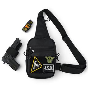 Тактическая мужская сумка с кобурой Cordura 1000D – 6 BR-934 карманов, черный
