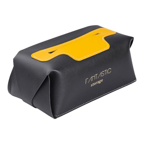 Салфетница из эко кожи в машину 21х12х8 см контейнер для салфеток Черный HP-3-210B | Зображення 2