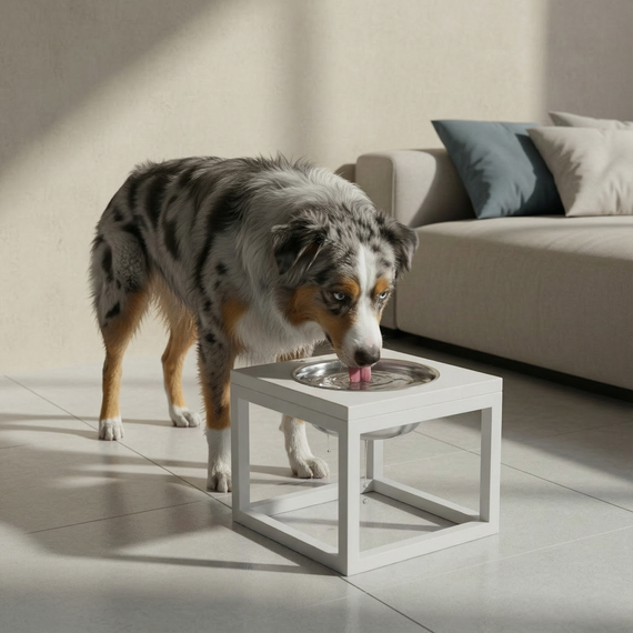 Миска на подставке для больших собак Hollky Base Solo XL (1 × 1,8 л) Solo XL-262620-WHWH | Зображення 1