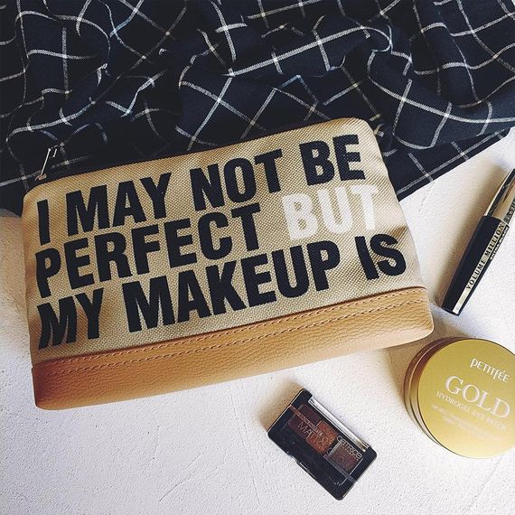 Косметичка дорожня жіноча Lovely I may not be perfect but my makeup is 26x15x8 см