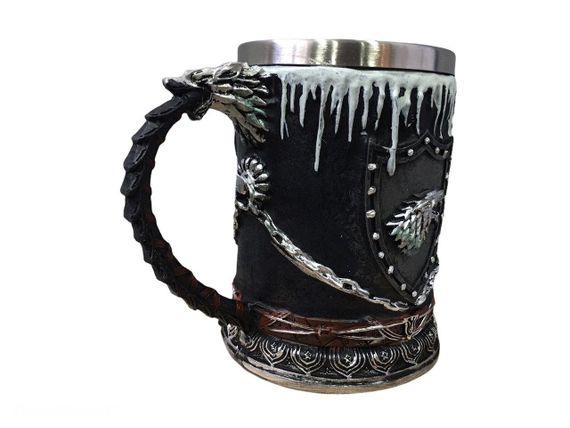 Кружка Чашка Келих Гра Престолів Зима Близько Winter is Coming Stark Game Of Thrones 3D Нержавіюча Сталь | Зображення 1