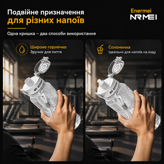 Бутылка для воды 1500 мл (1.5 л) Белая, из Тритана (BPA-free) с ситечком для активного отдыха | Зображення 5