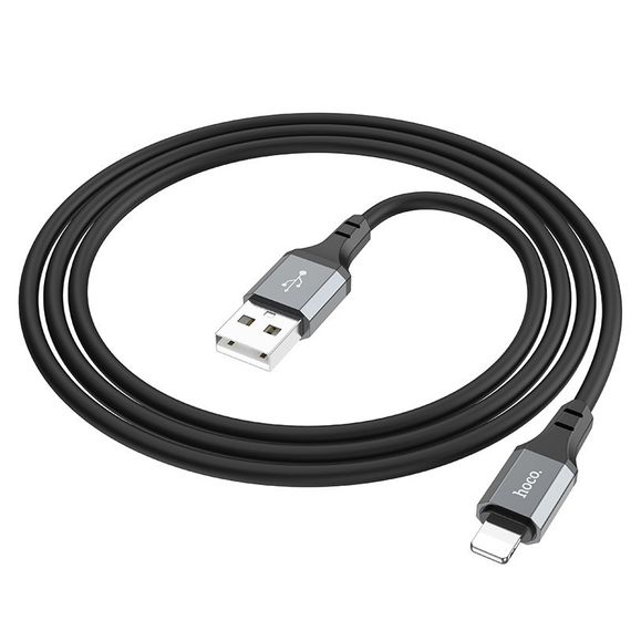 Дата кабель Hoco X86 Spear USB to Lightning (1m) Black | Зображення 2