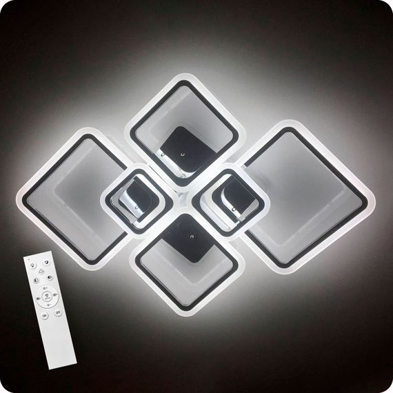 Люстра світлодіодна 517 Light 3color з пультом 150Вт Хром (01553)