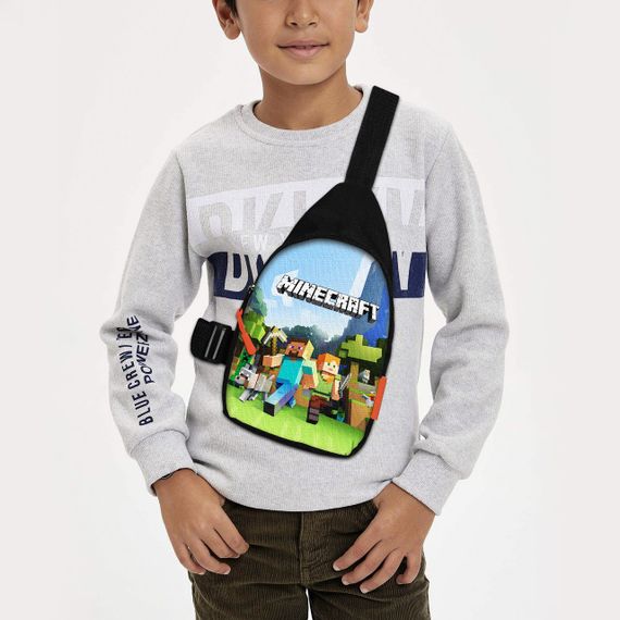 Сумка через плече дитяча Minecraft Кріпер 29х17 см сумка слінг для хлопчика (02083)