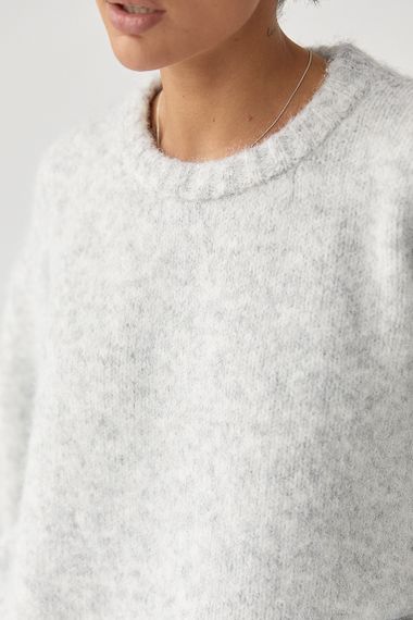 Вільна мохерова кофта - світло-сірий цвет, ONE SIZE (є розміри) | Зображення 3