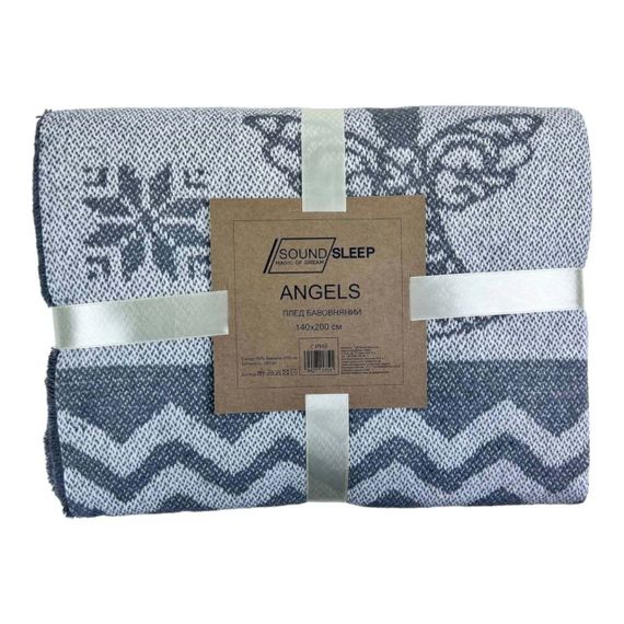Плед SoundSleep Angels бавовняний 140х200 см сірий (94271751) | Зображення 3