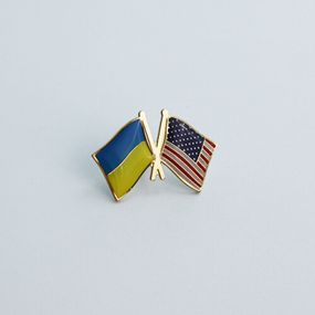 Значок Dobroznak Прапори України США 25х17 мм (6101)