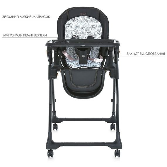 Стульчик для кормления El Camino Crystal ME-1037-B-Black-Gold черный с золотистым | Зображення 2