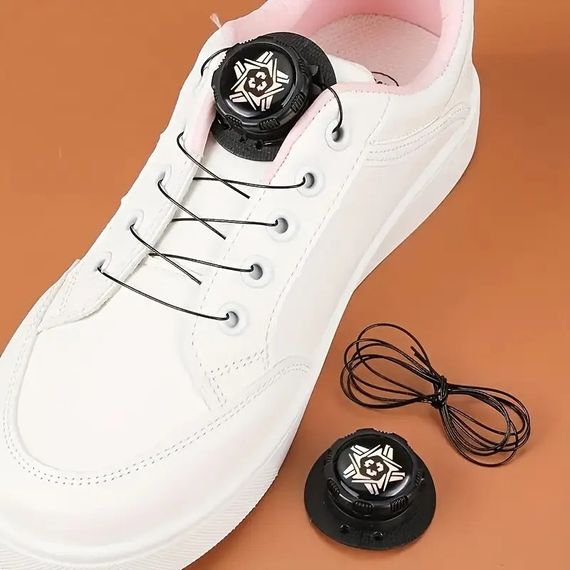 Шнурки для взуття з автоматичним затяжним механізмом (без зав'язування) Білий | Зображення 4