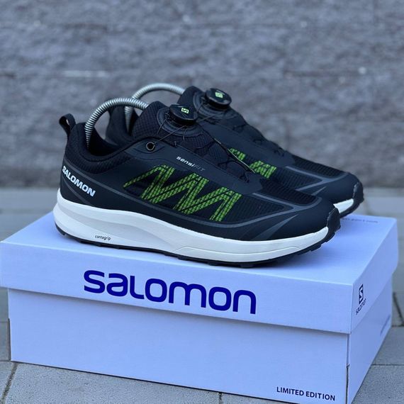 Кросівки демісезонні Salomon шнурівка BOA колір чорний/зелений | Зображення 7