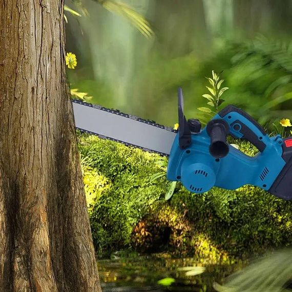 Акумуляторна ланцюгова пила 12" з 2-ма акумуляторами, в кейсі / Бездротова електропила / Електрична міні пила | Зображення 1