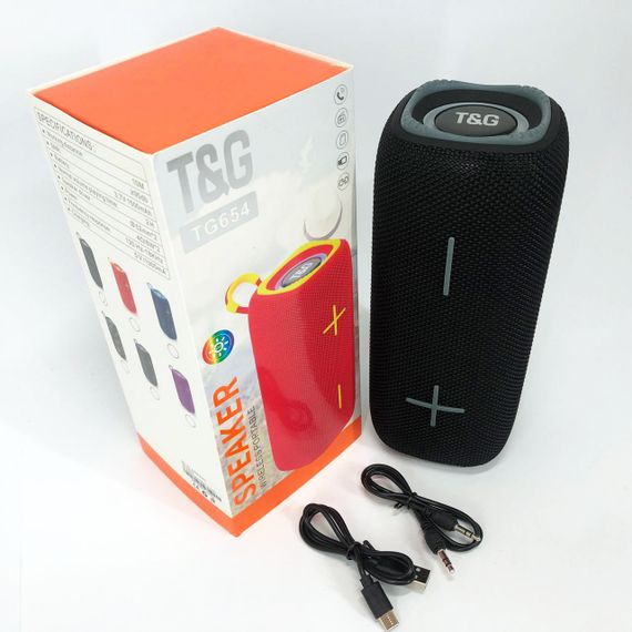Портативна Bluetooth колонка TG654 8W з підсвічуванням, акумуляторна колонка для музики. Колір: чорний | Зображення 4