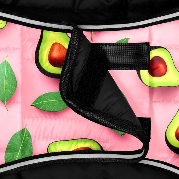 Курточка-накидка для собак WAUDOG Clothes, малюнок "Авокадо на рожевом", XL, А 47 см, B 68-80 см, С 42-52 см | Зображення 3