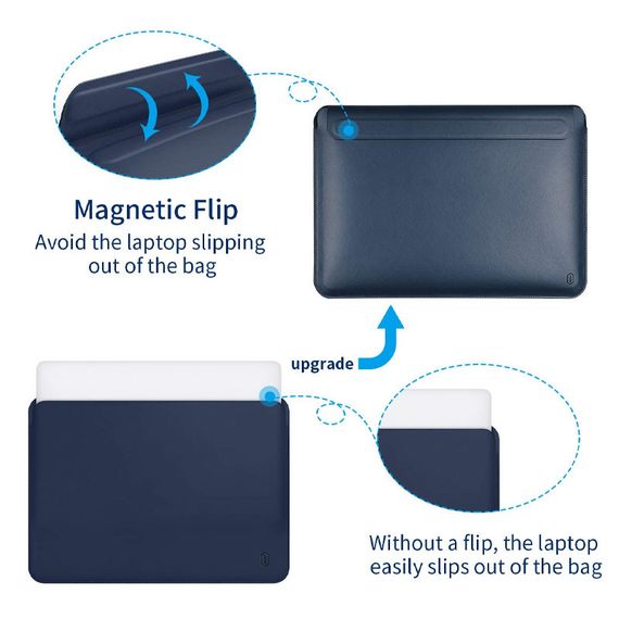 Чехол с подставкой WIWU SKIN PRO Portable Stand Sleeve 15.4" Синий | Зображення 1