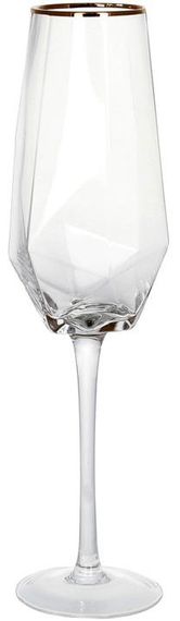 Набір 4 фужери Celine келихи для шампанського 370мл, із золотим кантом