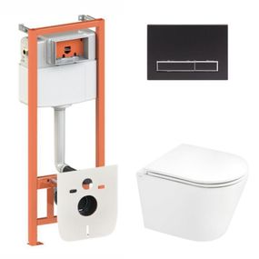 Готове рішення Qtap для ванної кімнати: підвісний унітаз Scorpio Ultra Quiet + комплект інсталяції Nest 4 в 1 (лінійна клавіша