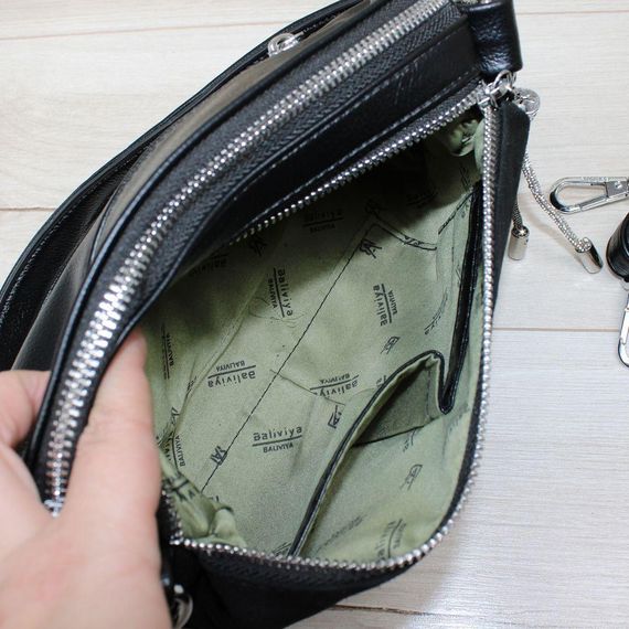 Маленька замшева сумочка крос-боді через плече Чорна Замшева | Зображення 6