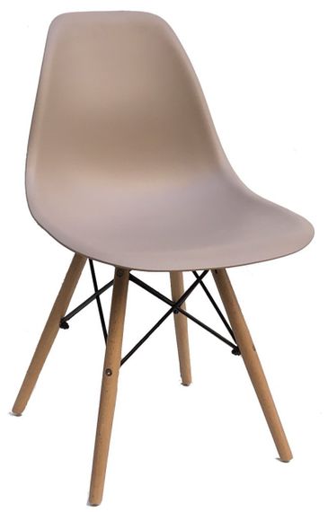Стул обеденный пластиковый на буковых ножках Nik N Eames DSW, цвет сиденья Бежевый 08 | Зображення 3