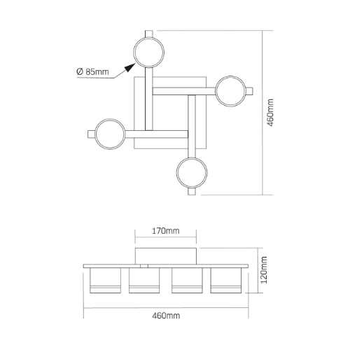 Світильник VIDEX під лампу 4xGX53 накладний Білий (VL-SPF31-4W) | Зображення 1
