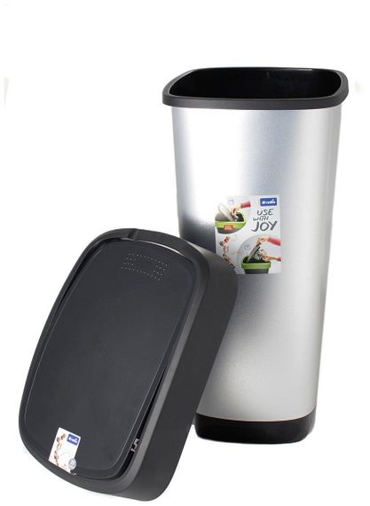 Контейнер для сміття Rotho (Рото) Art Twist 50 л (11677) Сріблястий | Зображення 3