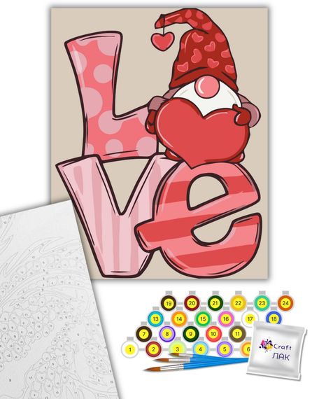 Картина за номерами "Гномик LOVE" 16130-AC 40х50 см | Зображення 1