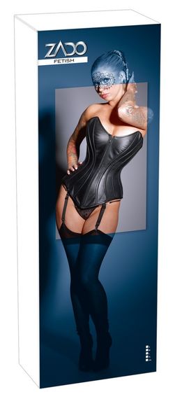 Кожаный корсет черный sexstyle