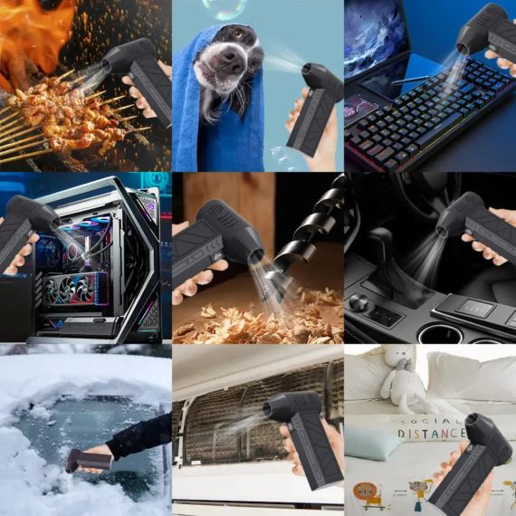 Міні турбовентилятор 5000 мА·год, від USB, ZY7400-SE/PRO/Акумуляторна повітродувка/ Портативний турбофен | Зображення 7