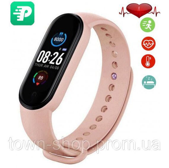 Смарт браслет M5 Smart Bracelet Фитнес трекер Watch Bluetooth. Цвет: розовый | Зображення 2