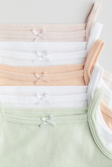 Набір дитячих боді-майок 5 шт для дівчинки H&M 50 см Різнобарвний (25063003A) | Зображення 1