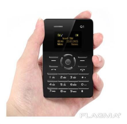 Мини мобильный маленький телефон Card Phone Q1 Black | Зображення 5