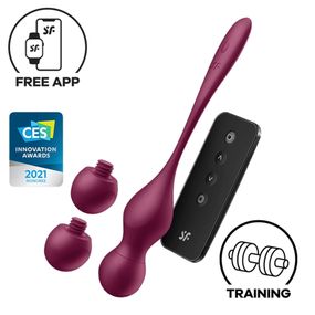 Вагінальні кульки з вібрацією Satisfyer Love Birds Vary, бордові