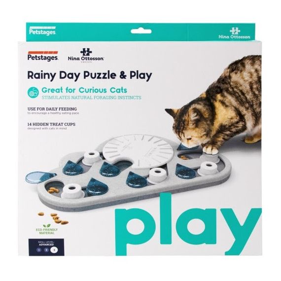 Игрушка интерактивная для котов OutwardHound Nina Ottosson Rainy Day Puzzle & Play Cat Game | Зображення 2