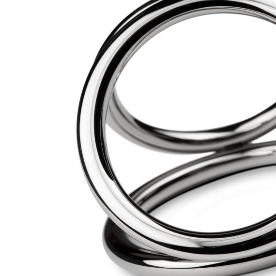 Тройное эрекционное кольцо Sinner Gear Unbendable — Triad Chamber Metal Cock and Ball Ring — Large | Зображення 3