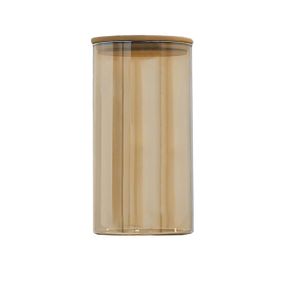 Ємність скляна з дерев'яною кришкою (кругла) бурштин VT-8010 Vittora 1000 мл