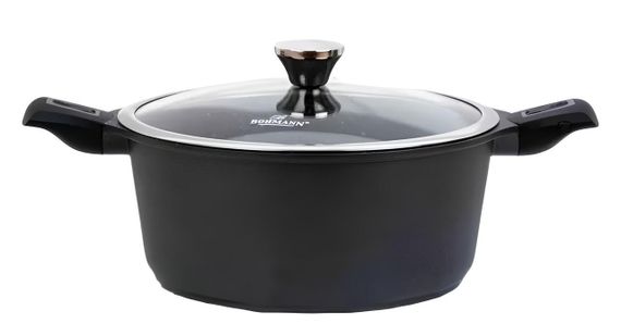 Каструля Bohmann BH-1730-28CR, 6.5 л, 28 см, алюмінієва з кришкою та антипригарним покриттям | Зображення 2
