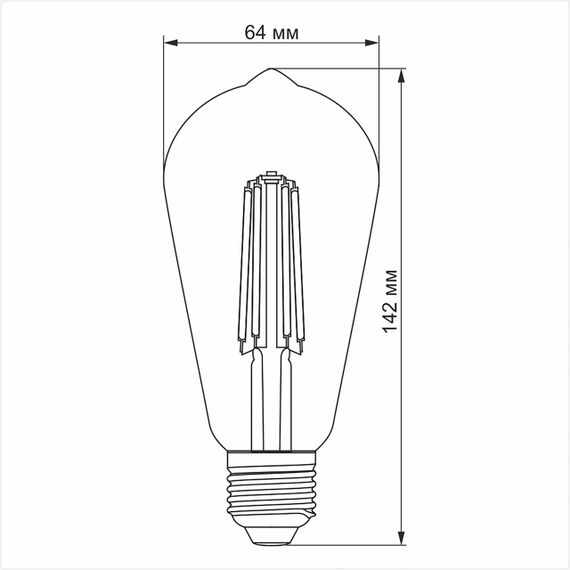 Світлодіодна лампа VIDEX Filament ST64FD 6W E27 4100K  дімерна | Зображення 3