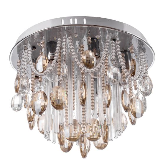 Люстра потолочная хрустальная с подсветкой LED E14 40W CH (BCL-377C/7)