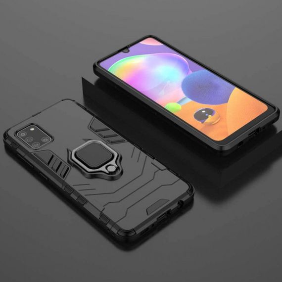 Ударопрочный чехол Transformer Ring for Magnet для Samsung Galaxy A31 Black | Зображення 5