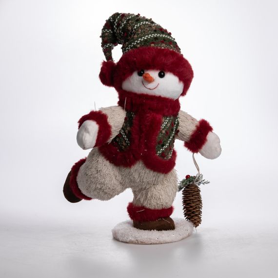 Новорічна фігурка Сніговик з шишкою 26×21×38 (см) CR-4-15 | Зображення 5