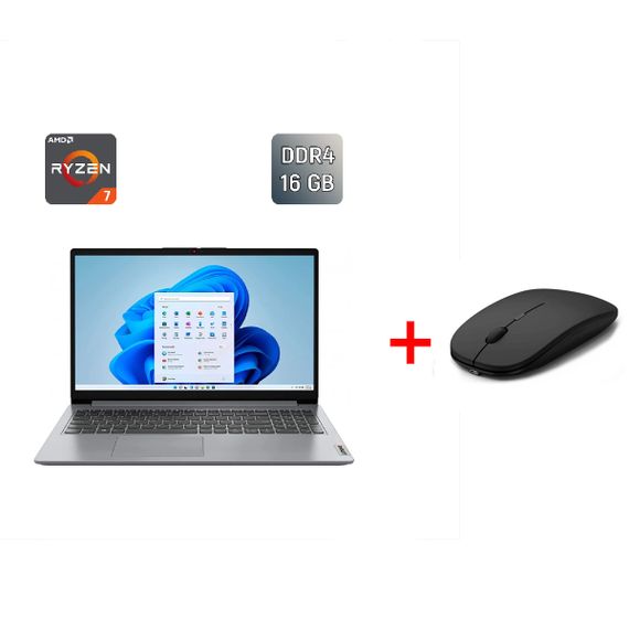Ноутбук Lenovo IdeaPad 1 15ACL7 / 15.6" (1920x1080) IPS Touch / AMD Ryzen 7 5700U (8 (16) ядер по 1.8 - 4.3 GHz) / 16 GB DDR4 / 512 GB SSD / AMD Radeon Graphics 512SP / WebCam / HDMI б/у + Подарок Беспроводная мышь / USB