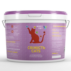 Сухий дезодорант для котячих туалетів West Vet Свіжість Cats Лаванда 5 кг