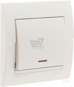 DERIY перлинно-білий металік Вимикач внутрішній з підсвічуванням Лезард