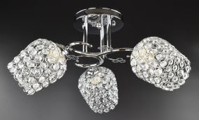 Люстра стельова на 3 лампочки 25119 Хром 26х43х43 см.