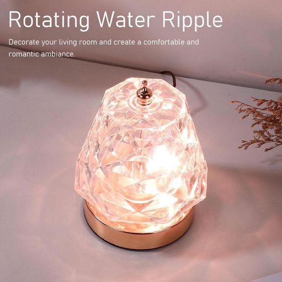 Лампа настільна Crystal з 16 кольорами RGB, нічник з USB і пультом дистанційного керування, світлодіодна лампа | Зображення 8