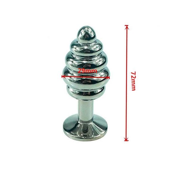 Сталева анальна пробка "Спіраль" - 3,9*9,4 см - Анальні іграшки | Зображення 6