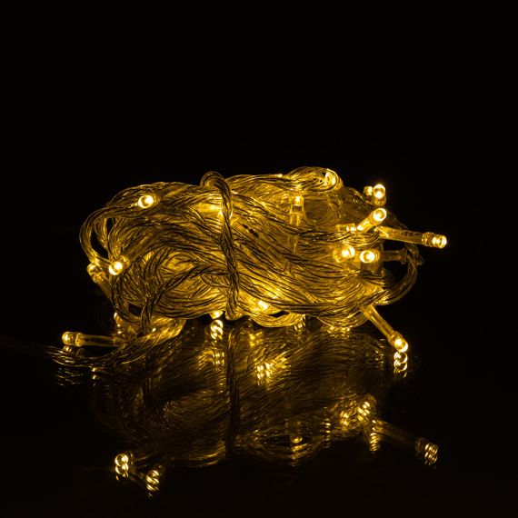 Новорічна гірлянда кімнатна нитка 10 м 120 LED чорний провід Жовтий W120LED10MBY
