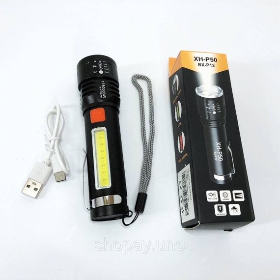 Ліхтар акумуляторний з LED і COB Bailong BL-P716-P50 із зумом і USB Type-C | Зображення 2